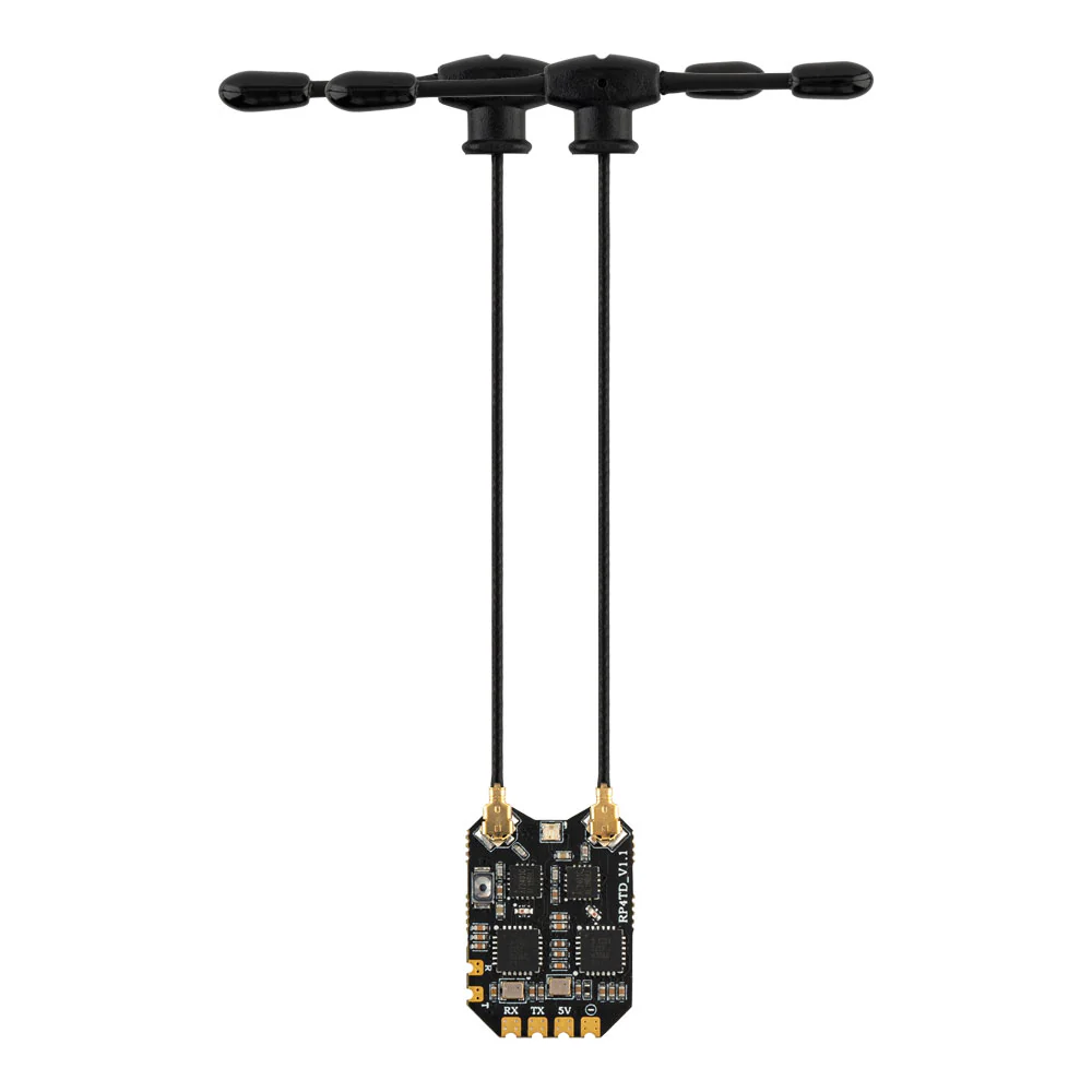 RadioMaster RP4TD ELRS Diversity FPV Receiver - 2.4ghz ExpressLRS Nano Receiver Drone RX Module with 65mm UFL T Antenna for FPV Drone Tiny Whoop Fixed-wing RC Plane