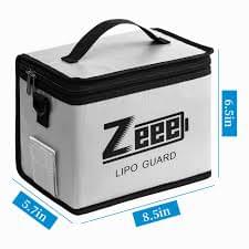 Zeee Fireproof Explosionproof Large Capacity Battery Storage Guard Pouch for Lipo Charge & Storage (8.46 x 6.5 x 5.71 in)